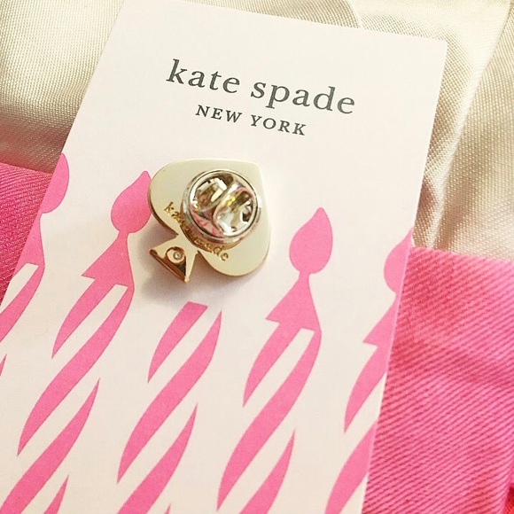 Kate Spade Pink & Gold Spade Pin - Picture 3 of 7